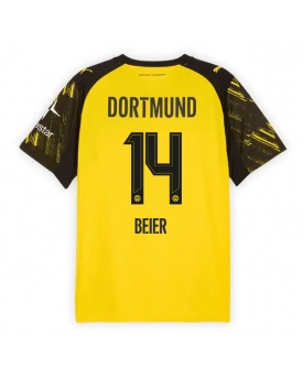 Borussia Dortmund Maximilian Beier #14 Maglia Gara Casa Repliche 2025-26 Maniche Corte